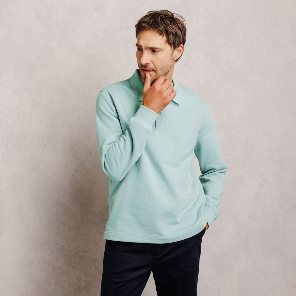 Polo en molleton boutonné uni - 1