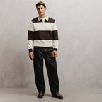 Sweat col polo larges rayures - 2