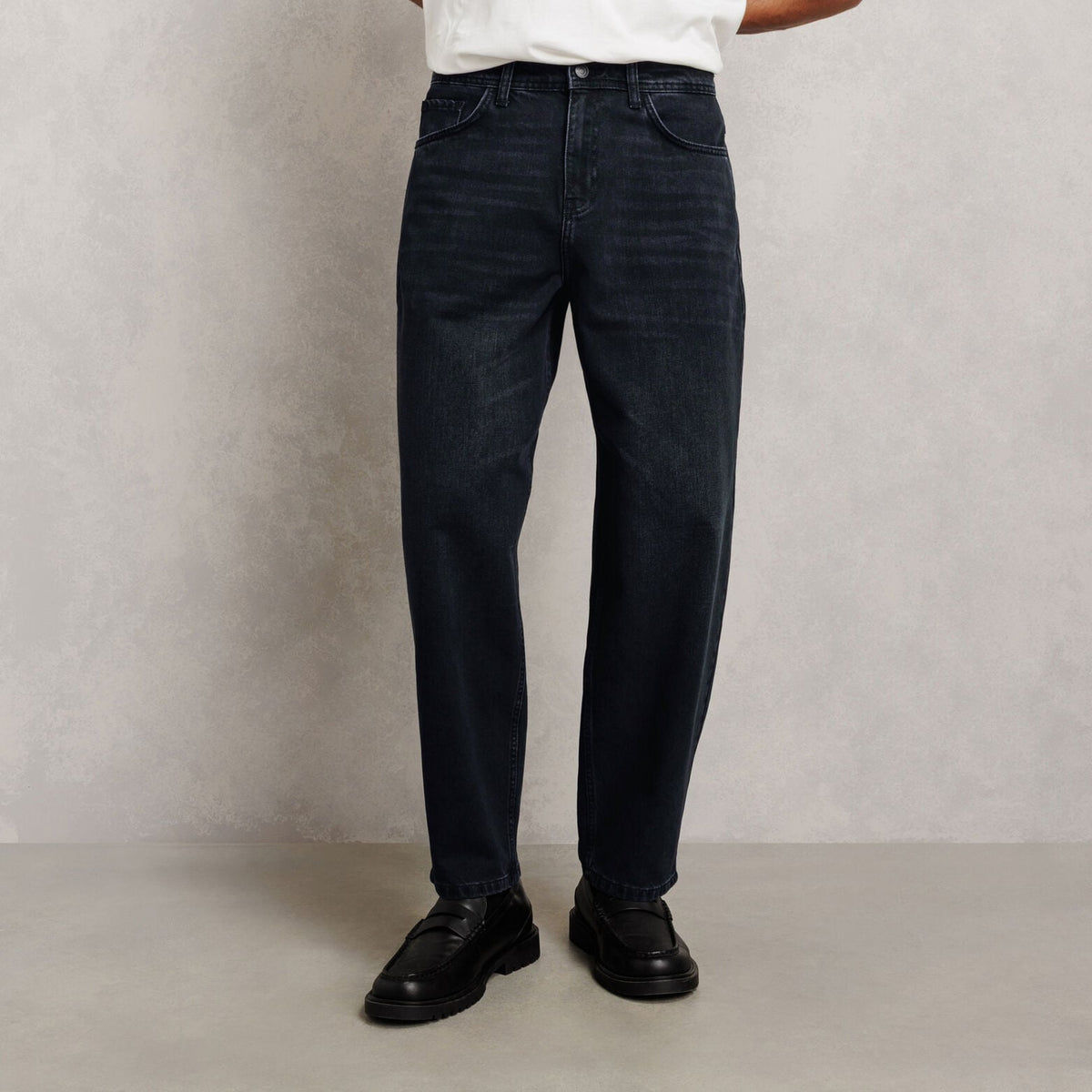 Jean barrel délavé 100% coton - 1
